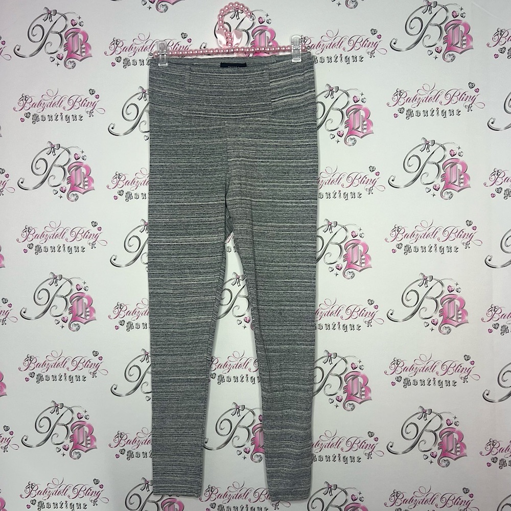 Talula Aritzia leggings grey heathered striped white tights pants comfy soft